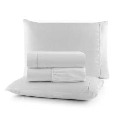 Jogo De Lençol King Size 03 Peças Micro Percal 400 Fios Macio - Cecíli