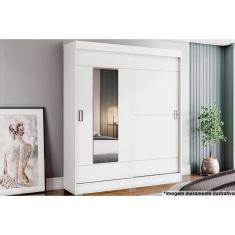 Guarda Roupa Casal 2 Portas de Correr (1 c/ Espelho) e 2 Gavetas Briz B66 Branco - Henn