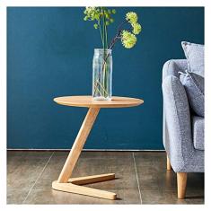 Mesa lateral redonda mesa lateral em forma de mesa de canto de acabamento de textura de madeira mesa de centro para sala de estar quarto espaços pequenos cama de escritório sofá sofá, 50 cm (D) x 40 cm (A) mesa de centro para sala de estar