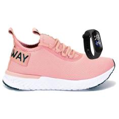 Tênis Feminino Any Way Air Run Caminhada Academia + Relógio