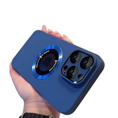 Doulings Série magnética projetada para capa de iPhone, [compatível com MagSafe] [proteção contra quedas militares e corpo inteiro], capa à prova de choque com logotipo fosco de luxo (azul, iPhone 15