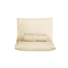 Lençol king size 3 peças 100% algodão 200 fios cama box detalhe ponto 