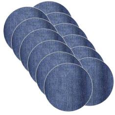 Sousplat estampa Jeans impressa tecido Microfibra - NSW, 12 Peças, com