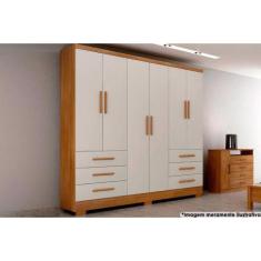 Guarda Roupa Casal 6 Portas e 6 Gavetas c/ Pés Encant/Berlim Cumaru/Fe