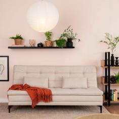 Sofá-Cama Casal 3 Lugares Prince Linho Bege - Mobly