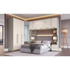 Guarda Roupa Casal Modulado 6 Peças Elegance Com Espelho Niquel-blanc