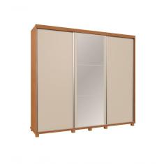 Guarda Roupa Casal Berlin C-espelho 100% Mdf Camas Fenix nature-off White