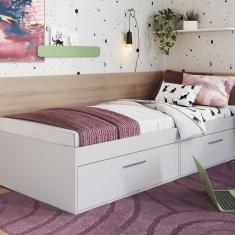 Cama Solteiro Com 2 Portas 80 Tókio Branco