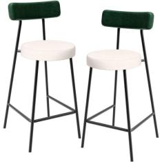 Kit 02 Banquetas Baixa Bar Cozinha E Sala De Jantar Milão L02 Facto Ve