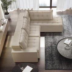 Sofá Retrátil 3 Lugares Suede Bege Presidente - Estofart