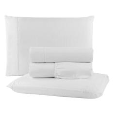 Jogo de Lençol Liso Microfibra 4 Peças para Cama King Box - ENTROU COM