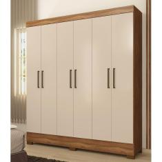 Guarda Roupa Roupeiro Solteiro 62320 06 Portas 02 Gavetas Verso Amendola Touch Off White Demóbile 