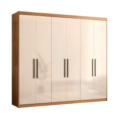 guarda-roupa casal venice 6 pt 4 gv amêndola e off white