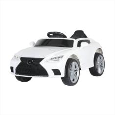 Carrinho Elétrico Infantil 12V Branco Mini Controle 2Em1 Led