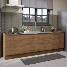 Armário de Cozinha Compacta 240cm Stella Madesa 01, Rustic