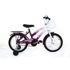 Bicicleta Menina Infantil Aro 16 Completa C/ Cesta Feminina - WRP, Vio