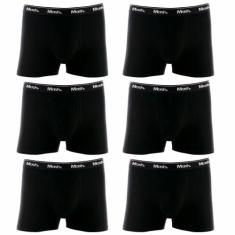 Kit com 6 cuecas mash boxer 170.26 cotton, GG, Preto