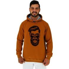 Blusa Moletom Tradicional Com Touca MXD Conceito Caveira Hipster, G, M