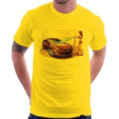 Camiseta Lava Jato Carro Roxo - Foca na Moda, Amarelo, G
