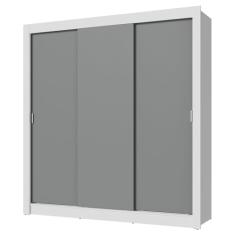 Guarda-roupa Casal 3 Portas de Correr Branco/cinza Nobre Madesa