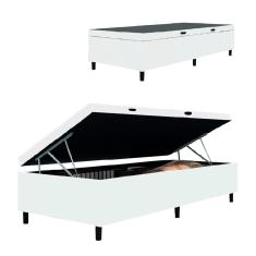 Cama Box Com Baú Solteiro 0,88m com 41cm de Altura Prince Branco