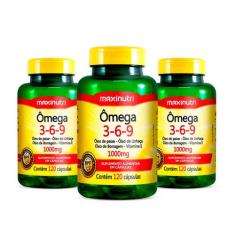 Kit 03 Ômega 3-6-9 1000mg 120 Capsulas Maxinutri