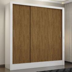 Guarda Roupa Casal Fortaleza 3 Portas Carioca Móveis Branco Cinamomo