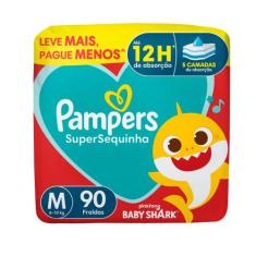 Fralda Pampers Supersequinha Tamanho M 90 Unidades Descartáveis, M, 90