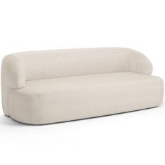 Sofá 3 Lugares Curvo Orgânico Para Sala Living 180cm Barolo L06 Linho Mescla - Lyam Decor