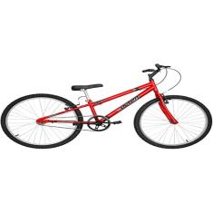 Bicicleta de Passeio Ultra Bikes Esporte Rebaixada Aro 26 Reforçada Freio V-Brake Sem Marcha Vermelho Ferrari