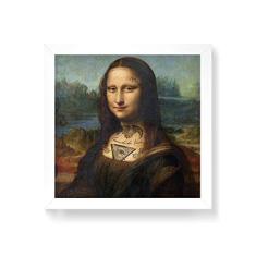 Arte Maníacos Quadro Decorativo Mona Ink - 50x50cm (Moldura em laca branca)