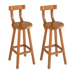 Conjunto 2 Bancos Altos Girafa Com Encosto Em Madeira De Lei Maciça