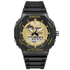Relógio de Pulso Feminino Luz Traseira Smael 8037 à prova d´água (Dourado)