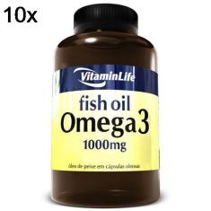 Kit 10X Omega 3 1000mg - 200 Cápsulas - VitaminLife