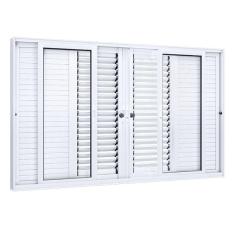 Janela de Correr Alumínio 6 Folhas Lucasa Eccellente  100cmx200cm Branco