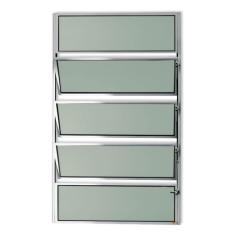 Janela Basculante de Alumínio 100x40cm com Vidro Boreal Anodizado Master Brimak Brilhante