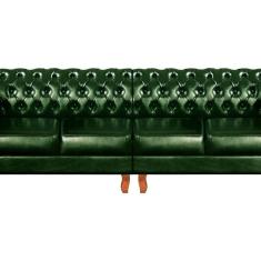 Sofá Dom Pedro Chesterfield Modulado 4 Lugares Decoração Sara Recepção Couríssimo Verde