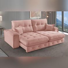 Sofá Retrátil Reclinável com Usb 290cm Istambul Yescasa Nude