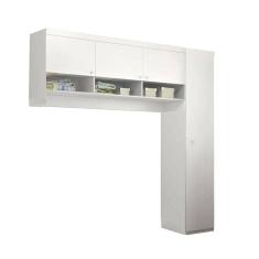 Guarda Roupa Infantil Eloisa 1 Porta Com Modulo Aéreo Branco Brilho - Phoenix Baby