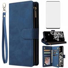 Asuwish Compatível com Samsung Galaxy S20 Ultra Glaxay S20ultra 5G Capa carteira protetora de tela de vidro temperado e capa flip porta-cartões capas de celular para Gaxaly 20S S 20 A20 20ultra G5