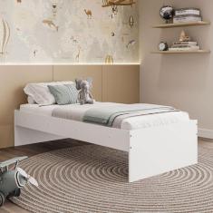 Cama Solteiro Prisma Branco - Movelbras, Branco, Moderno