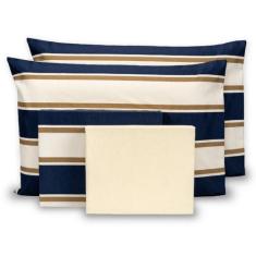 Kit Lençol King 6 Peças c/ Elástico Jogo De Cama Percal 180 Fios Estam