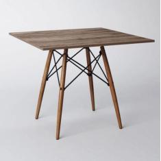 Mesa De Jantar Eiffel Quadrado Tampo De Madeira 90cm Amêndoa - 1 - Con