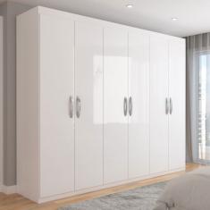 Guarda-Roupa Casal Capela 6 Portas 2 Gavetas Branco - Panorama Móveis