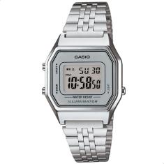 Relógio de Pulso Casio Feminino Prata Vintage Digital LA680WA-7DF