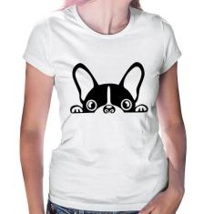 Baby Look Cachorro Boston Terrier - Foca na Moda, Branco, G