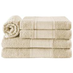 Jogo De Banho Toalhas Livy 100% Algodão Relevo Em Flocos 5 Peças - Nud