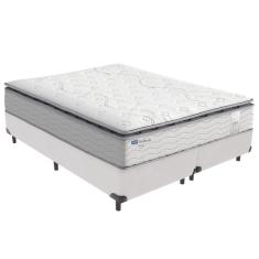 Cama Box Completa Amsterdã Queen com Colchão Molas Ensacadas Madeira Branco Probel