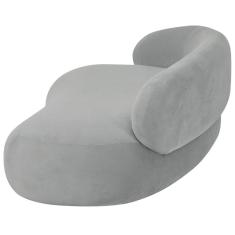 Divã Recamier Luxo Decorativo Canadá 200cm Lado Direito Bouclé - Amarena Móveis Cor Cinza