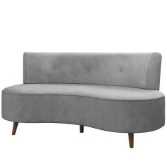 Sofá 2 Lugares Para Sala Living 135cm Pés Palito Korah K04 Veludo Cinza - Mpozenato